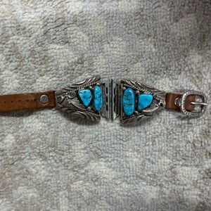 Authentic Turquoise and Sterling Silver Western Watch Band